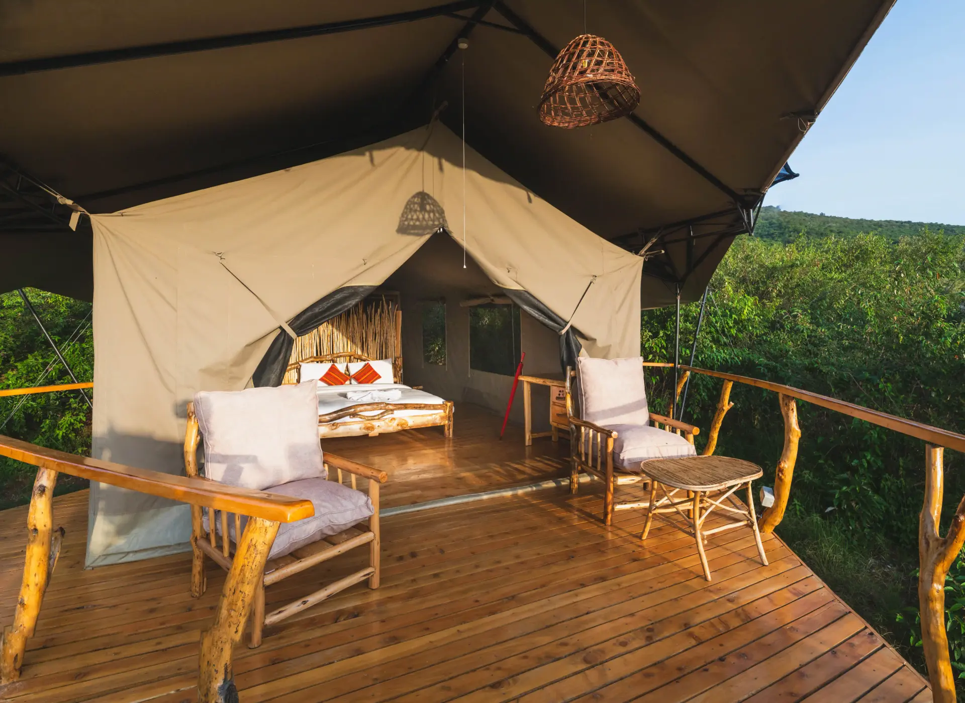 Luxury tent interior