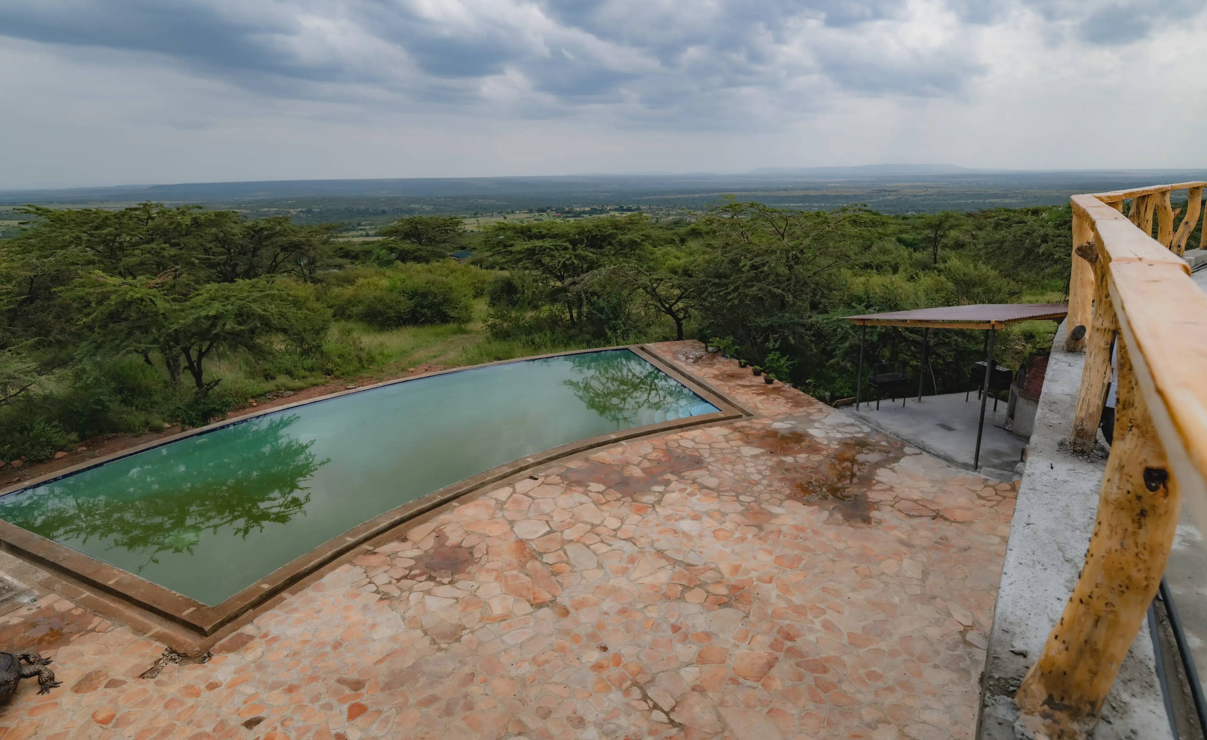 The pool with the plains beyond