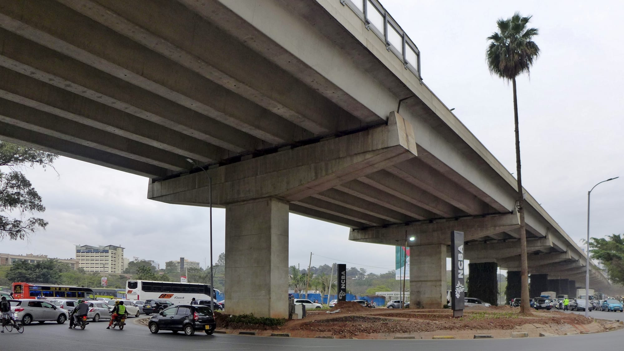 The elevated Nairobi Expressway carrying traffic above the city